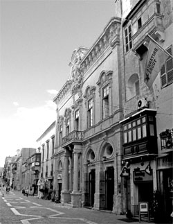 facade on Merchant Street, Valletta